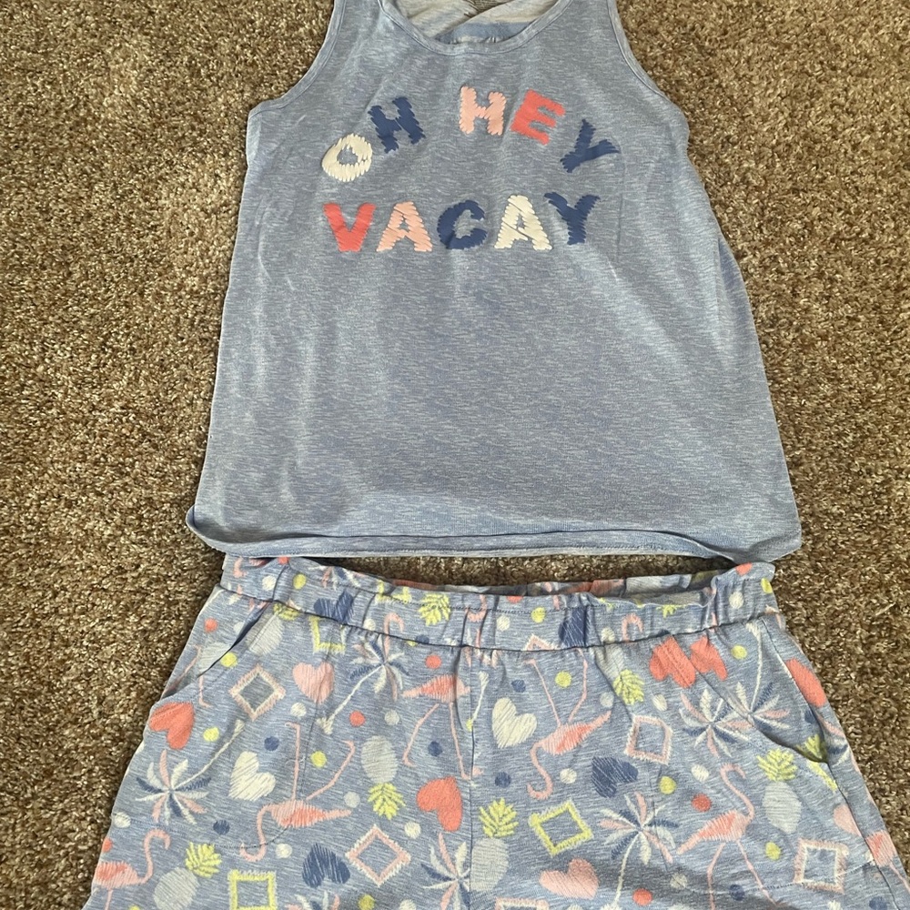 2pc cotton summer pjs. Shorts and tank size medium